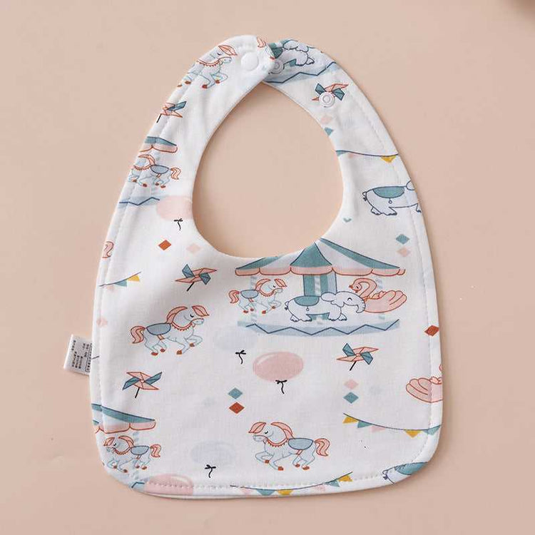 Pure Cotton U-Shaped Waterproof Baby Bib for mess-free mealtime
