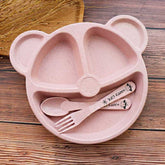 Cute panda baby feeding plate and bowl set

