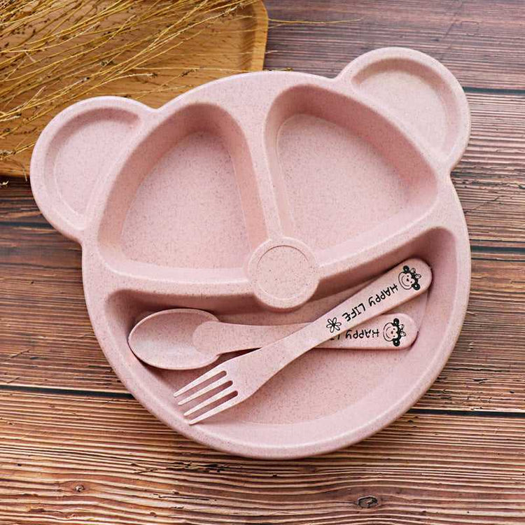 Cute panda baby feeding plate and bowl set
