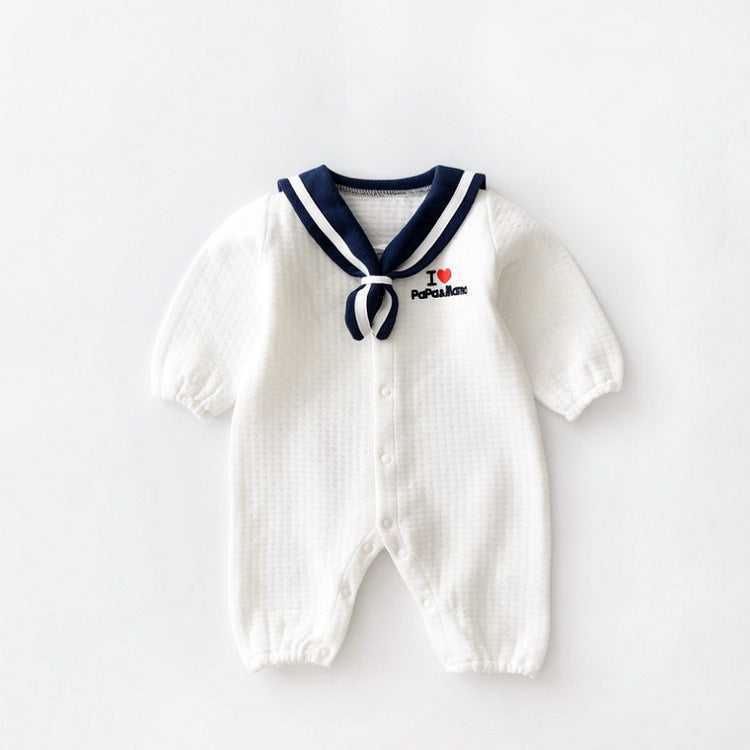Long sleeve newborn baby bodysuit snap closure easy diaper change
