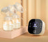 Electric smart breast pump with digital display and dual milk collection bottles
