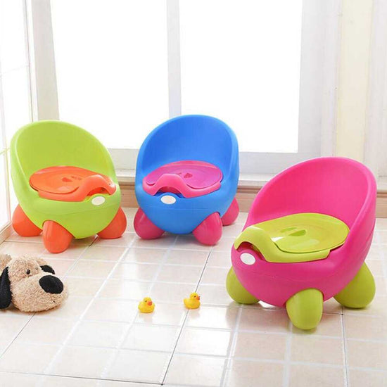 Cartoon Baby Potty Training Toilet Toddler Stool Chair front view
