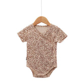 Lightweight Cotton Baby Romper Short Sleeve close-up fabric detail
