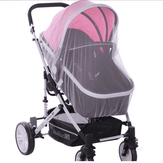 Baby carriage universal mosquito net-white-1 pack
