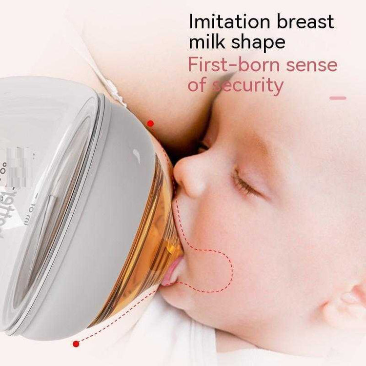 Choke-Proof Glass Baby Feeding Bottle Wide Mouth with anti-colic nipple

