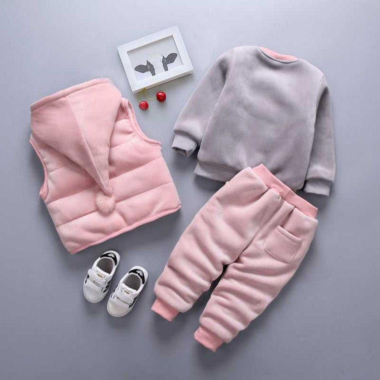 Baby Quilted Onesie Made from Soft Rice Velvet Fabric
