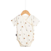 Lightweight Cotton Baby Romper Short Sleeve with snap-button closure
