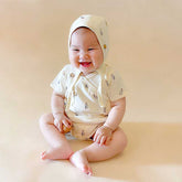 Baby wearing Lightweight Cotton Baby Romper Short Sleeve
