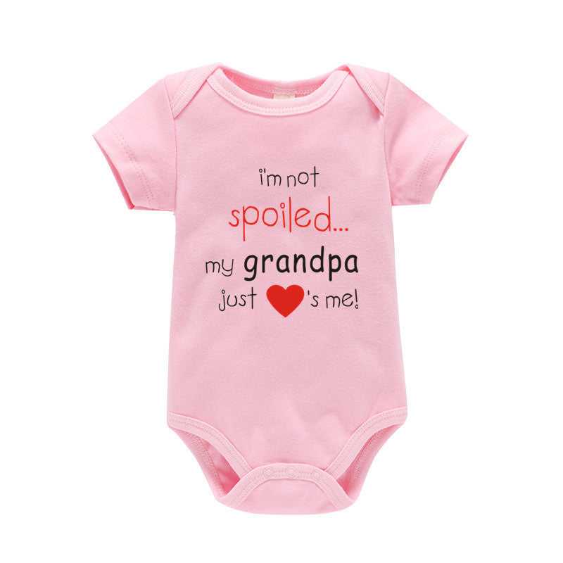 Short-Sleeve Cotton Baby Romper – Unisex