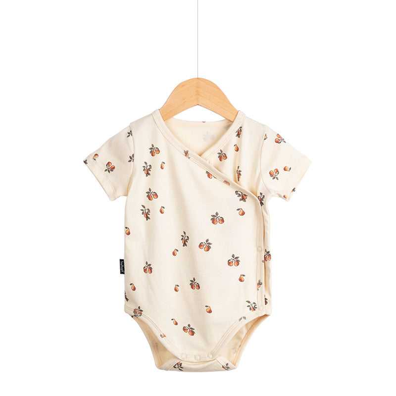 Lightweight Cotton Baby Romper Short Sleeve back view
