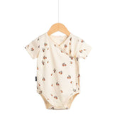 Lightweight Cotton Baby Romper Short Sleeve back view
