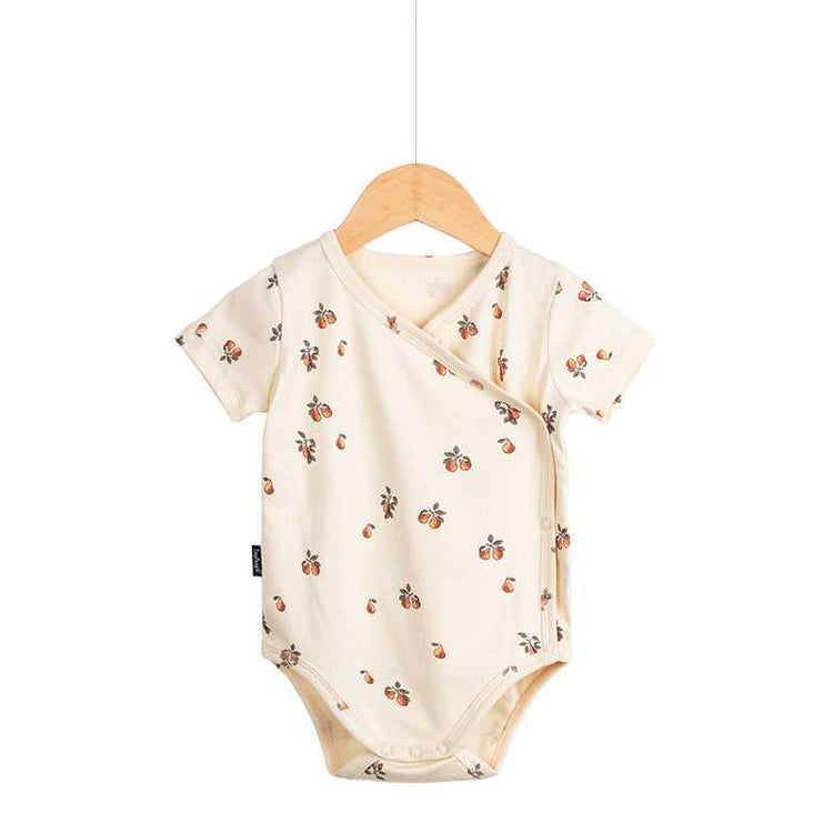 Lightweight Cotton Baby Romper Short Sleeve back view
