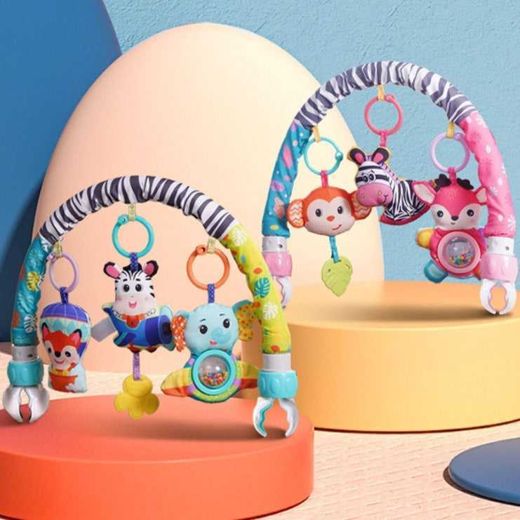 Crib Hanging Plush Toy Set attached to crib
