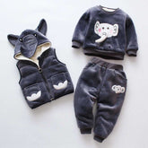 Soft Rice Velvet Baby Romper Onesie with Quilted Design
