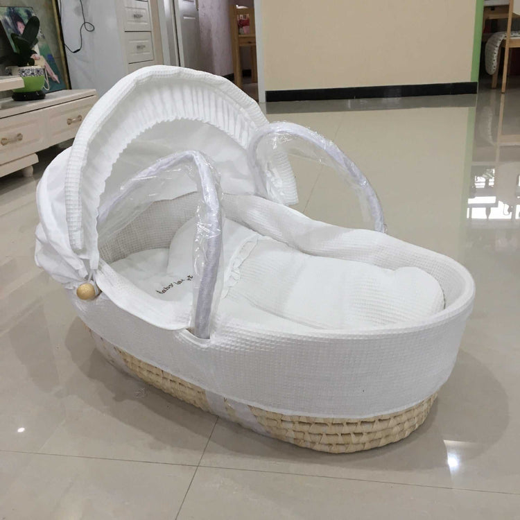 Lightweight Handcrafted Corn Husk Bassinet for Babies
