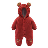 Soft Rice Velvet Quilted Baby Romper Onesie for Newborns
