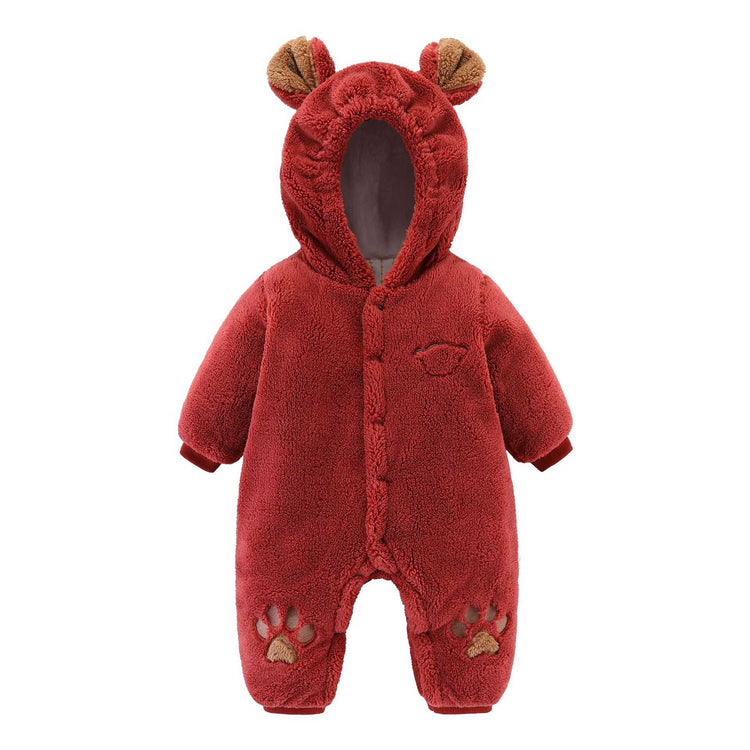 Soft Rice Velvet Quilted Baby Romper Onesie for Newborns
