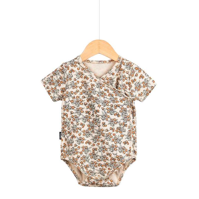 Breathable Lightweight Cotton Baby Romper Short Sleeve design
