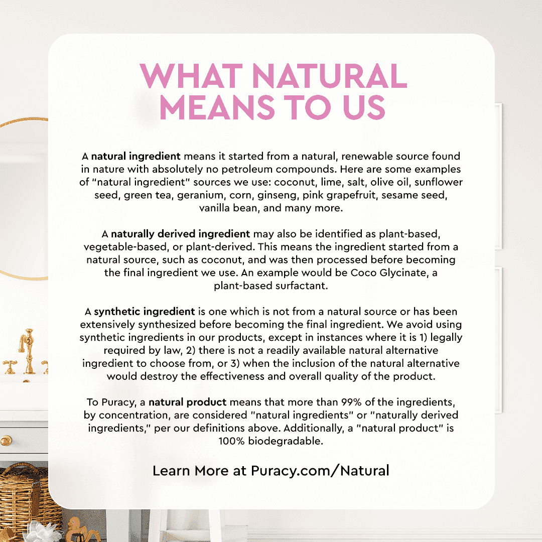 Text explaining natural ingredients and their sources